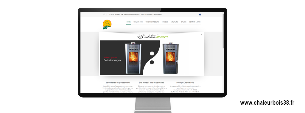 Réalisation du site internet vitrine de chaleur bois