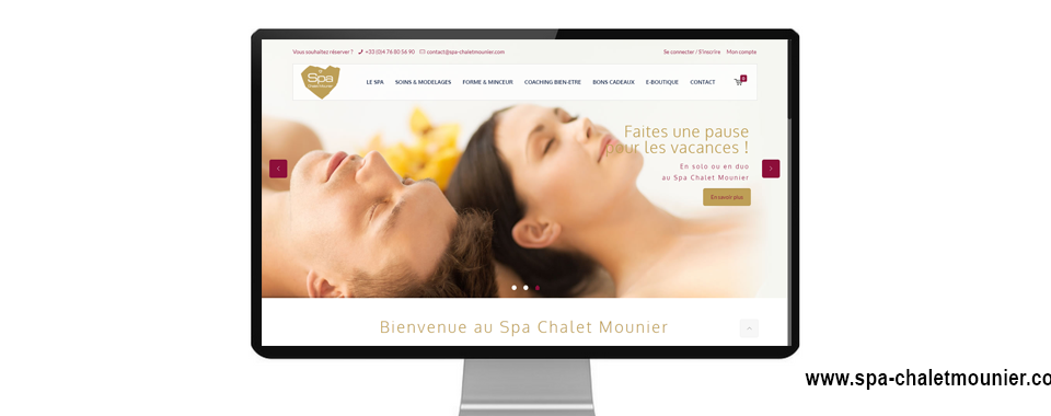 Réalisation du site internet vitrine + e-commerce de SPA Chalet Mounier