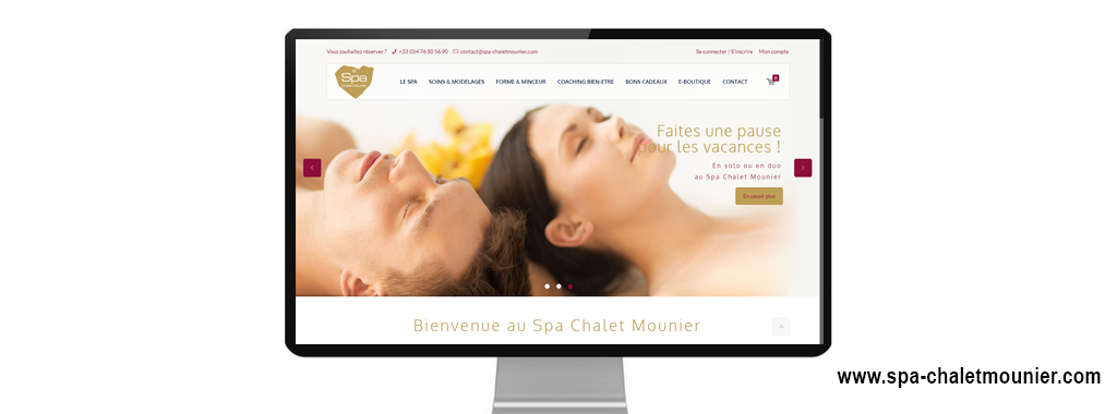 Réalisation du site internet vitrine + e-commerce de SPA Chalet Mounier