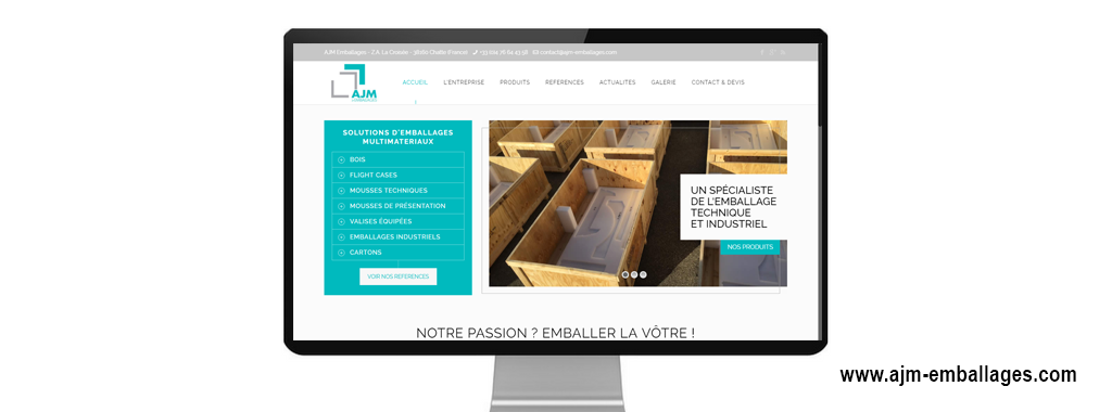 Réalisation du site internet vitrine de AJM Emballages