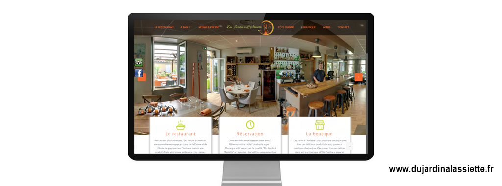 réalisation du site internet vitrine + e-commerce du jardin à l'assiette
