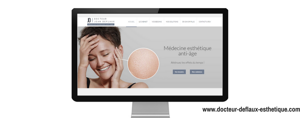 Site internet de Docteur Deflaux Esthétique, créé par l'agence web Boostacom