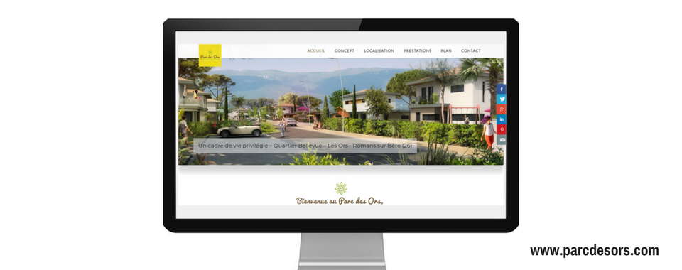 Site internet de Parc des Ors à Romans, projet immobilier par Acadie, réalisé par Boostacom