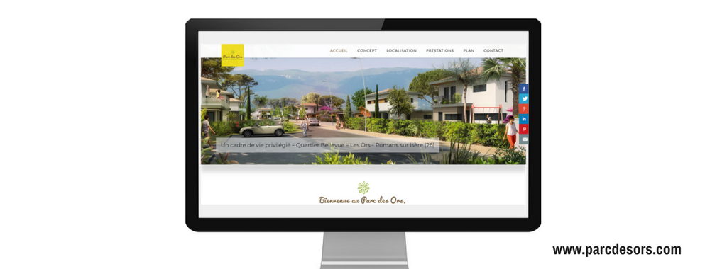 Site internet de Parc des Ors à Romans, projet immobilier par Acadie, réalisé par Boostacom