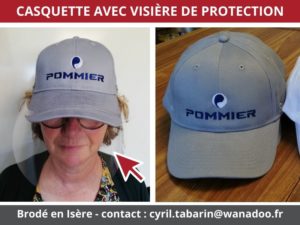 BROD ART - Exemple de réalisation - casquette avec visière de protection