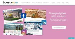 Page d'accueil agence Boostacom - communication digitale - exemples de création de site